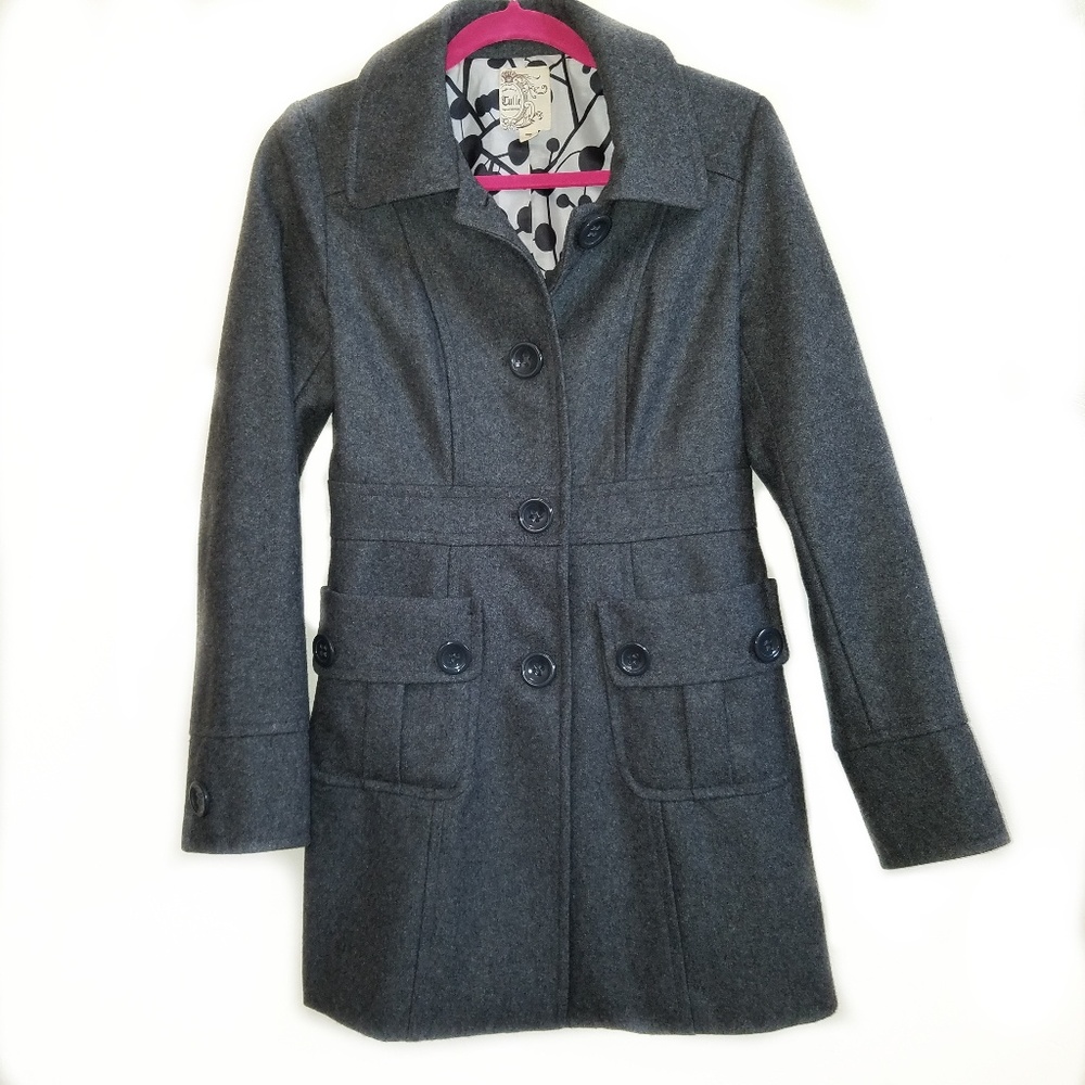 Tulle Anthropologie gray wool blend coat jacket